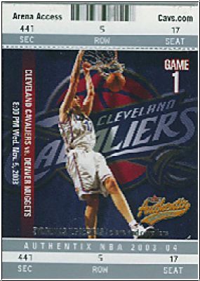 NBA 2003/04 Fleer Authentix - No 15 - Zydrunas Ilgauskas