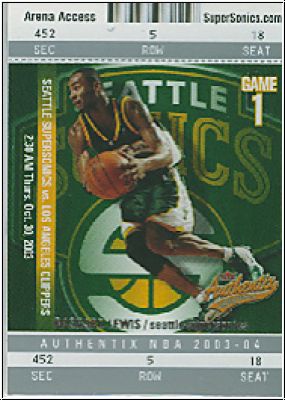 NBA 2003 / 04 Fleer Authentix - No 75 - Rashard Lewis