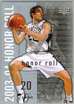 NBA 2003 / 04 Upper Deck Honor Roll - No 78 - Emanuel Ginobili