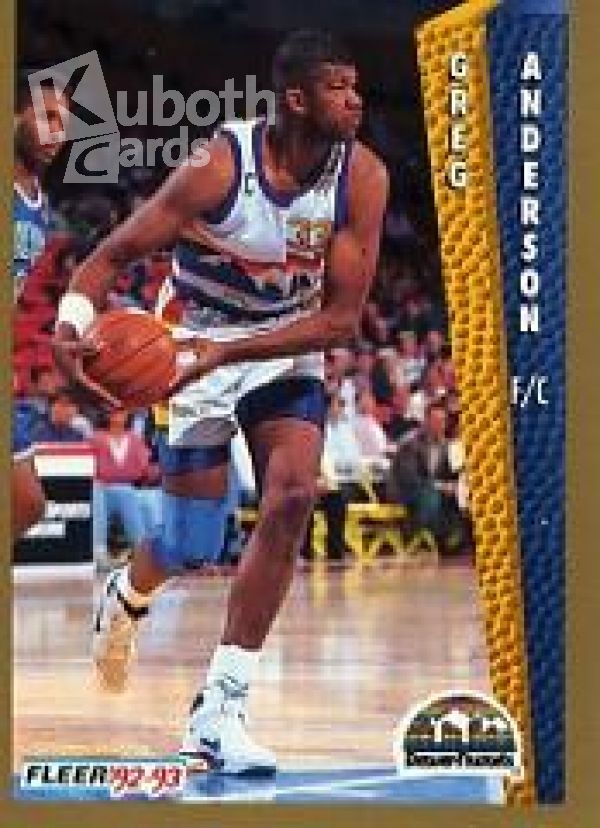 NBA 1992-93 Fleer - No 54 - Greg Anderson