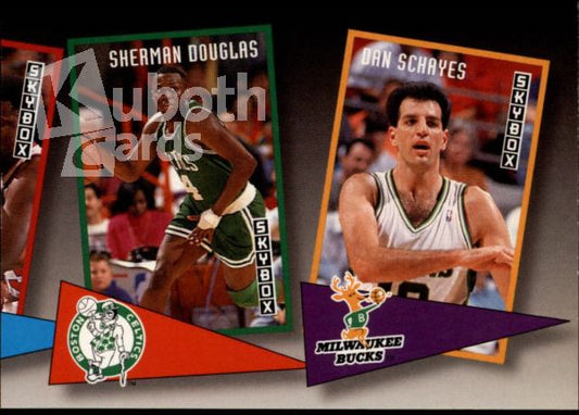 NBA 1992-93 SkyBox School Ties - No ST9 - Sherman Douglas / Dan Schayes