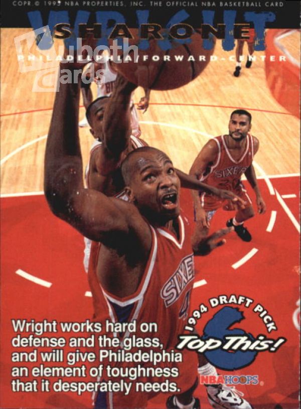 NBA 1994-95 Hoops - No 426 - Sharone Wright / Calbert Cheany