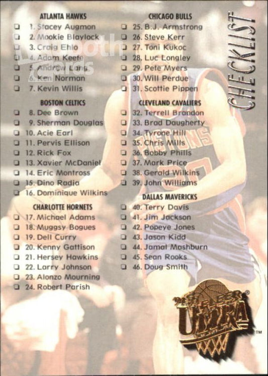 NBA 1994-95 Ultra - No 198 - Checklist