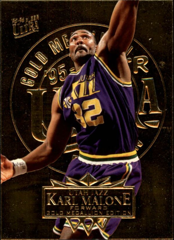 NBA 1995-96 Ultra Gold Medallion - No. 185 - Karl Malone