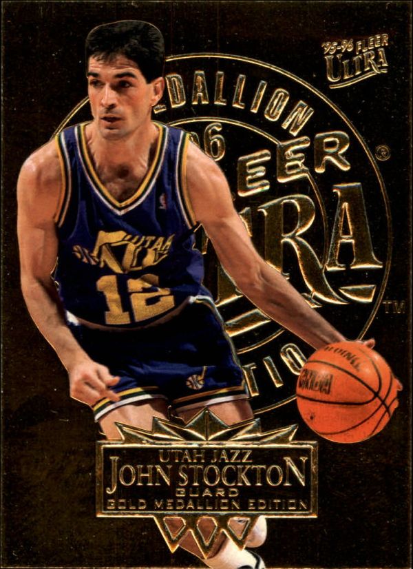 NBA 1995-96 Ultra Gold Medallion - No. 187 - John Stockton