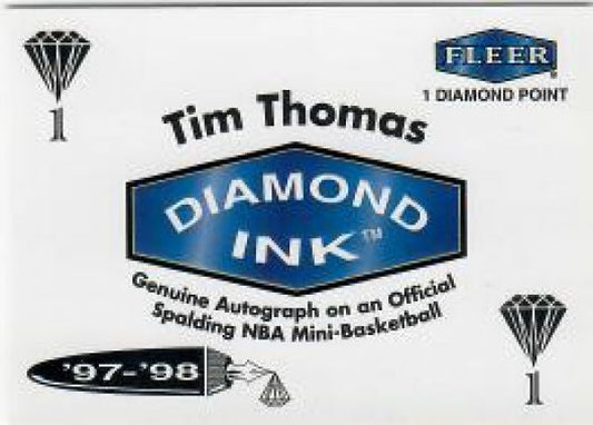 NBA 1997-98 Fleer Diamond Ink Exchange Program - No NN0 - Tim Thomas