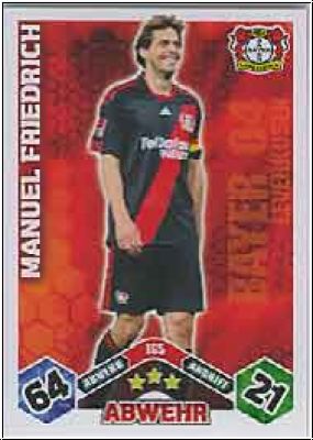 Fussball 2010 / 11 Topps Match Attax - No 165 - Manuel Friedrich