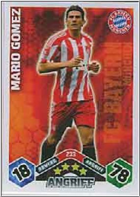 Fussball 2010 / 11 Topps Match Attax - No 233 - Mario Gomez