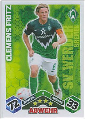 Fussball 2010 / 11 Topps Match Attax - No 4 - Clemens Fritz