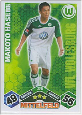 Fussball 2010 / 11 Topps Match Attax - No 320 - Makoto Hasebe