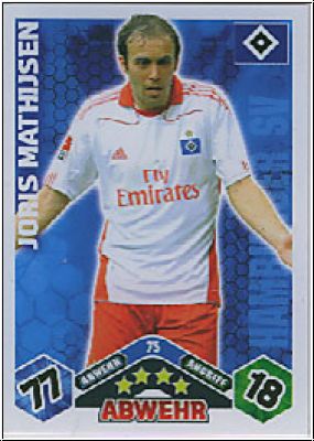 Soccer 2010/11 Topps Match Attax - No 75 - Joris Mathijsen