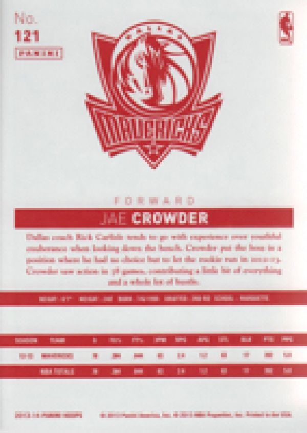 NBA 2013-14 Hoops Red Backs - No 121 - Jae Crowder