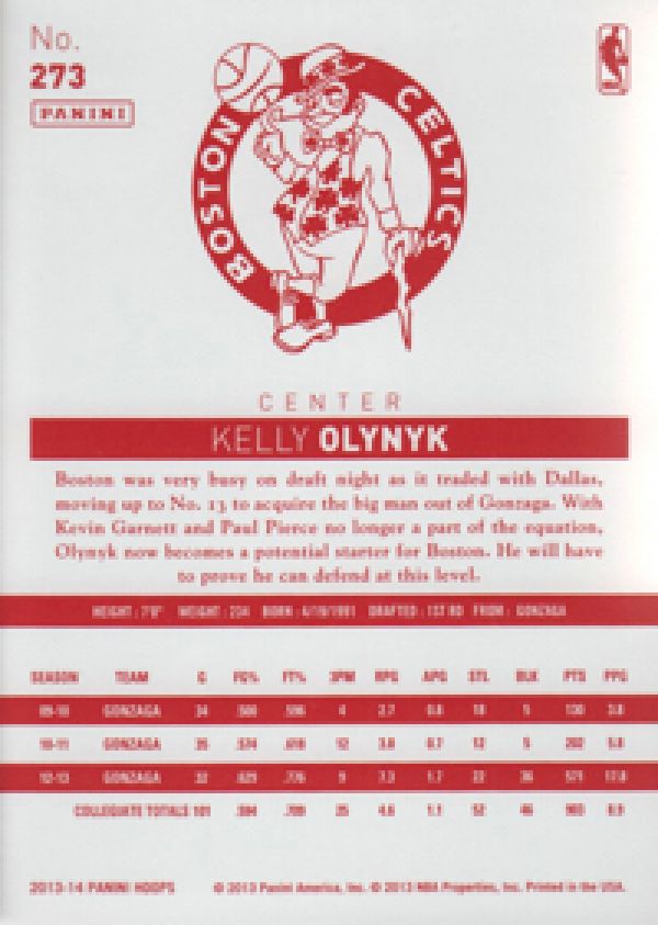 NBA 2013-14 Hoops Red Backs - No. 273 - Kelly Olynyk