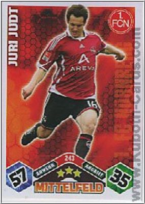 Soccer 2010/11 Topps Match Attax - No 243 - Juri Judt