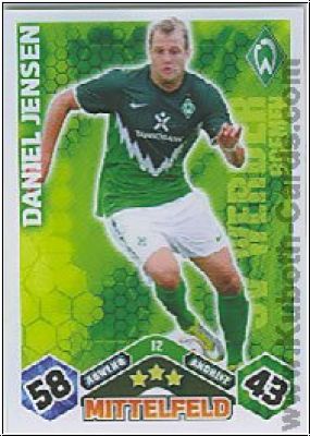 Soccer 2010/11 Topps Match Attax - No 12 - Daniel Jensen