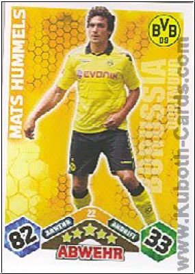 Fussball 2010 / 11 Topps Match Attax - No 22 - Mats Hummels