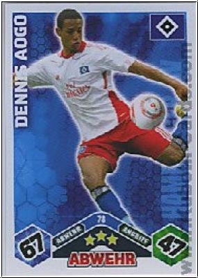 Fussball 2010 / 11 Topps Match Attax - No 78 - Dennis Aogo