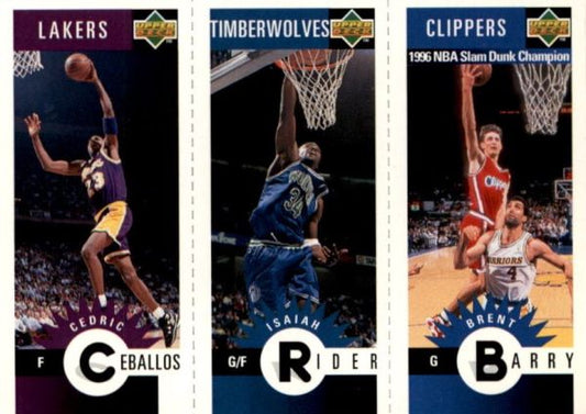 NBA 1996-97 Collector's Choice Mini-Cards - No M36 Brent Barry / M50 Isaiah Rider / M41 Cedric Ceballos