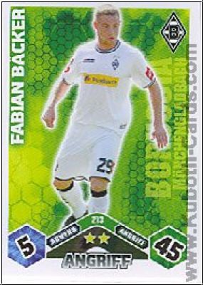 Fussball 2010 / 11 Topps Match Attax - No 213 - Fabian Bäcker