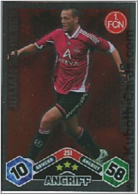 Fussball 2010 / 11 Topps Match Attax - No 251 - Julian Schieber