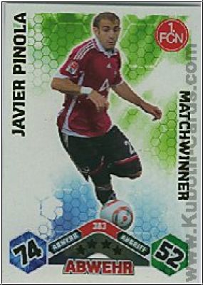 Soccer 2010/11 Topps Match Attax - No 383 - Javier Pinola