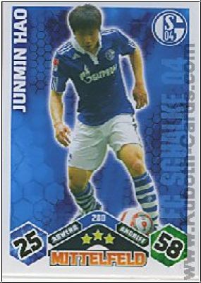 Fussball 2010 / 11 Topps Match Attax - No 280 - Junmin Hao