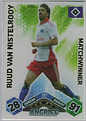 Fussball 2010 / 11 Topps Match Attax - No 357 - van Nistelrooy