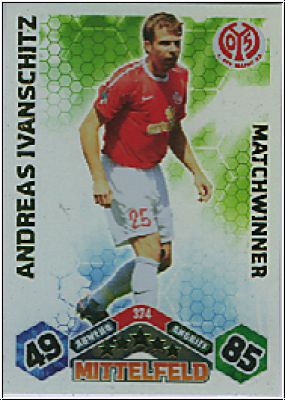 Fussball 2010 / 11 Topps Match Attax - No 374 - A. Ivanschitz