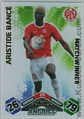 Fussball 2010 / 11 Topps Match Attax - No 375 - Aristide Bancé