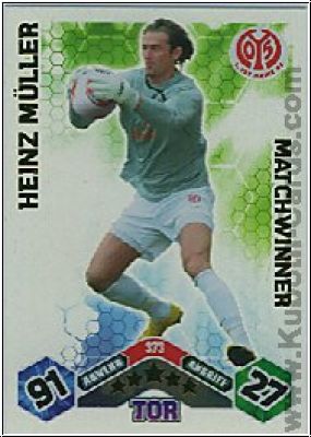 Soccer 2010/11 Topps Match Attax - No 373 - Heinz Müller