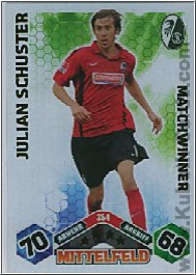 Soccer 2010/11 Topps Match Attax - No 354 - Julian Schuster