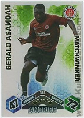 Fussball 2010 / 11 Topps Match Attax - No 386 - Gerald Asamoah