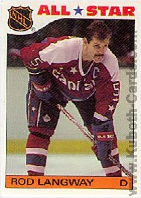 NHL 1985-86 Topps Sticker Inserts - No 10 - Rod Langway