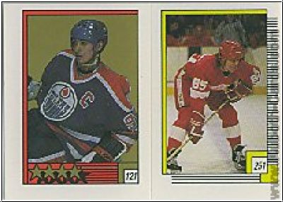 NHL 1988-89 O-Pee-Chee Stickers - No 121/251 - Wayne Gretzky / Petr Klima