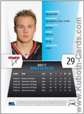 DEL 2010/11 CityPress - No 167 - Brett Breitkreuz