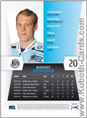 DEL 2010/11 CityPress - No 271 - Benedikt Brückner