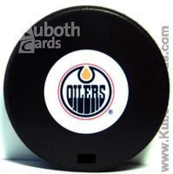 NHL Autograph Logo Souvenir Puck - Edmonton Oilers