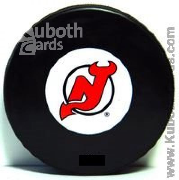 NHL Autograph Logo Souvenir Puck - New Jersey Devils