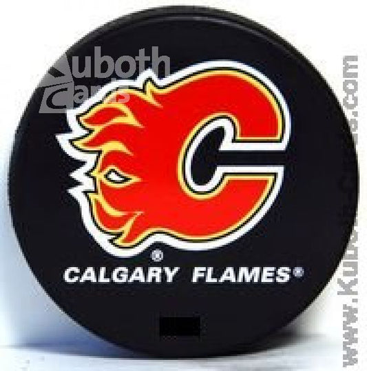 NHL Basic Team Logo Souvenir Puck - Calgary Flames