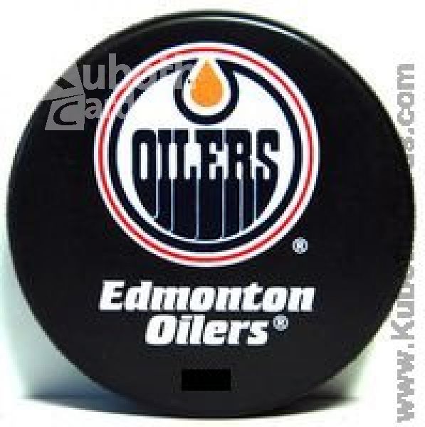 NHL Basic Team Logo Souvenir Puck - Edmonton Oilers
