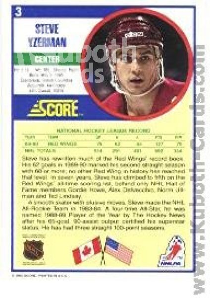 NHL 1990-91 Score - No 3 - Steve Yzerman