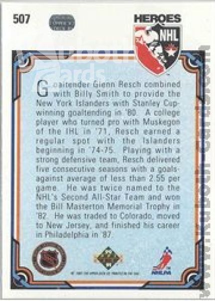 NHL 1990-91 Upper Deck - No 507 - Glenn Resch