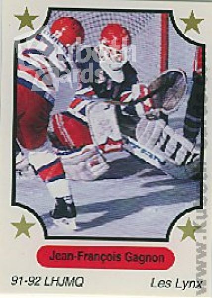 NHL 1991-92 7th Inning Sketch QMJHL - No 169 - Jean-Francois Gagnon