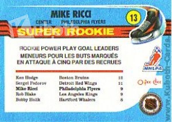 NHL 1991-92 O-Pee-Chee - No 13 - Mike Ricci