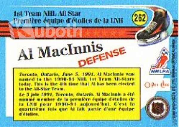 NHL 1991-92 O-Pee-Chee - No 262 - Al MacInnis