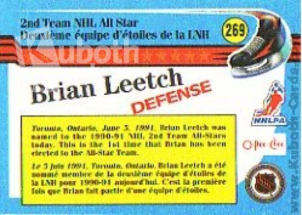 NHL 1991-92 O-Pee-Chee - No 269 - Brian Leetch