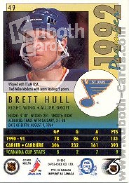 NHL 1991-92 OPC Premier - No 49 - Brett Hull