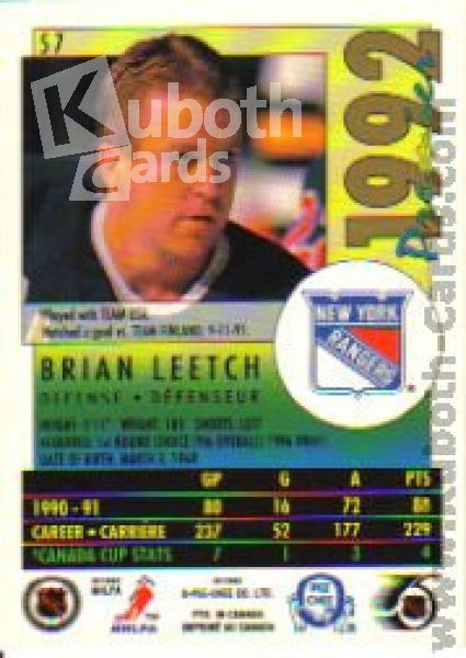 NHL 1991-92 OPC Premier - No 57 - Brian Leetch