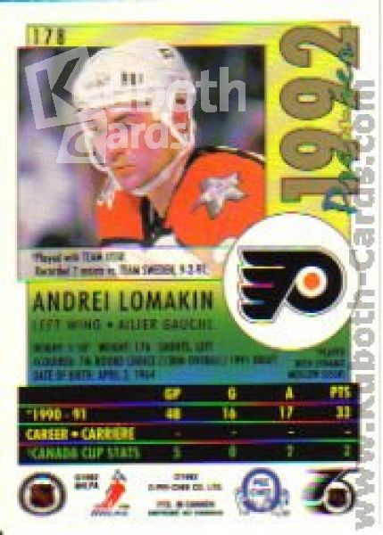 NHL 1991-92 OPC Premier - No 178 - Andrei Lomakin