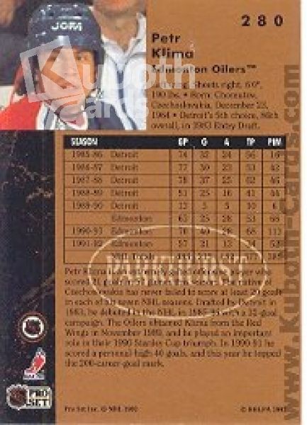 NHL 1991-92 Parkhurst French - No 280 - Petr Klima